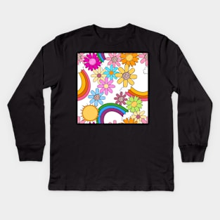 Bright Spring Groovy Kids Long Sleeve T-Shirt